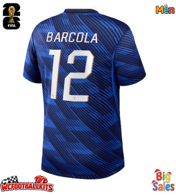 France Bradley Barcola #12 Replica Home Stadium Shirt World Cup 2026 Short Sleeve